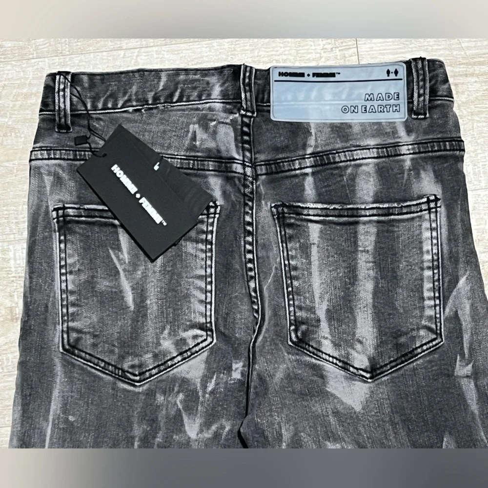 Homme+Femme‎ distressed faded black skinny jeans pants men’s waist 26 made L.A.